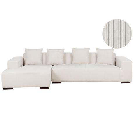 Beliani Ecksofa aus Cord Modern LUNGO  