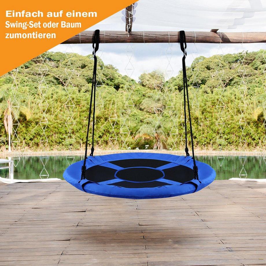 Northix Nestschaukel Gartenschaukel Outdoor Kinderschaukel bis 150 kg Farbig/Grün-Blau  