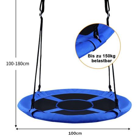 Northix Balançoire Nest balançoire de jardin balançoire d'extérieur pour enfants jusqu'à 150 kg colorée/vert-bleu  