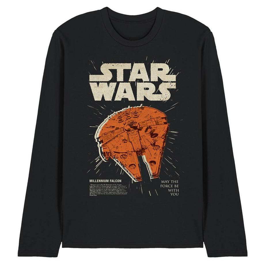 T-ShirtManches Longues Motiftyle Rétro Millenium Falcon