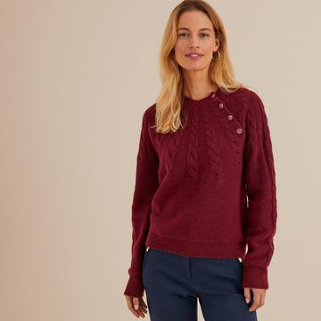 Grobstrickpullover mit rundem Ausschnitt