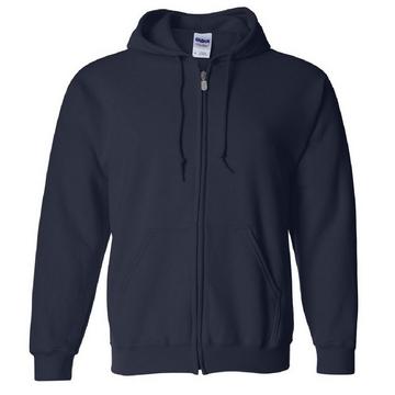 Mélange lourd Adulte Plein Zip Sweat à capuche Top