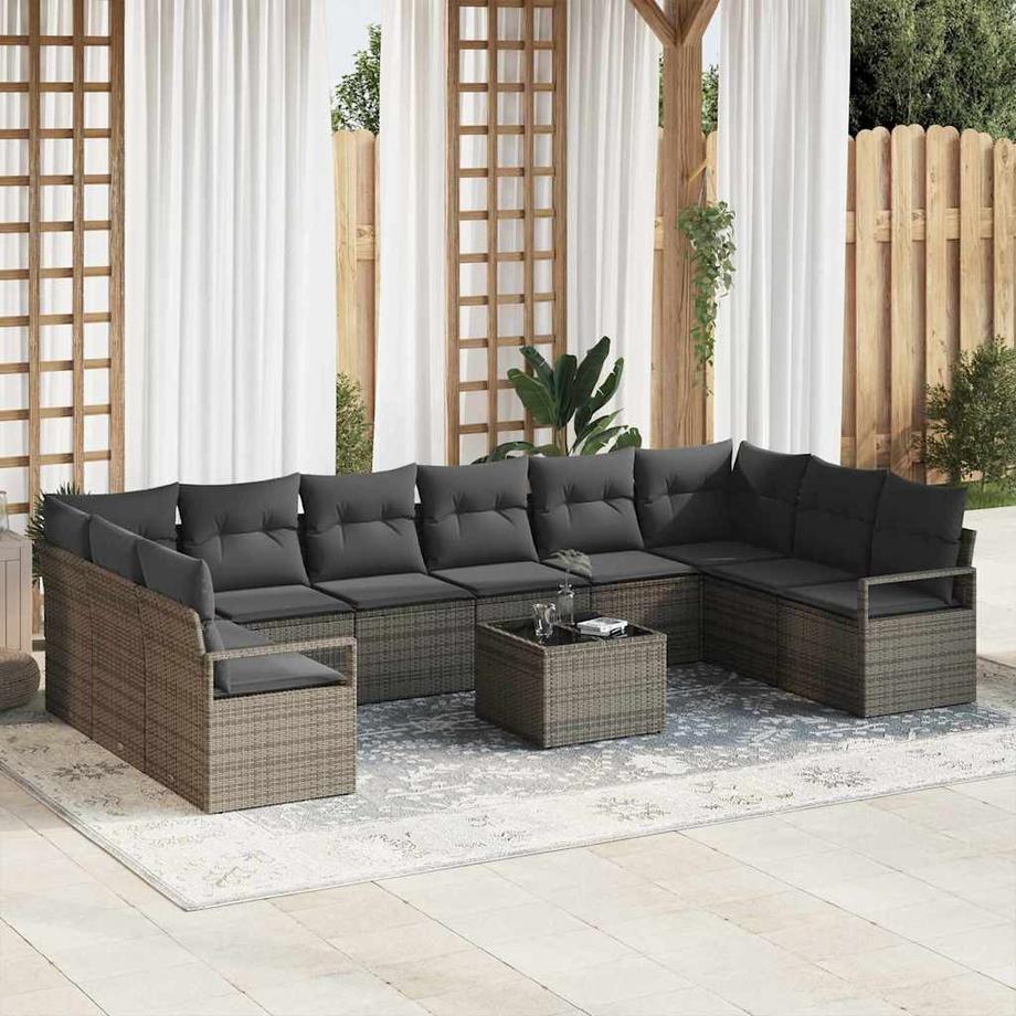 VidaXL Ensemble de meubles de jardin poly rattan  