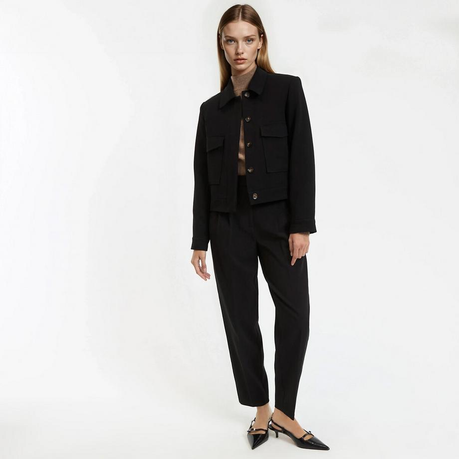 La Redoute Collections Veste Courte Oversize avec Patte de Boutonnage  