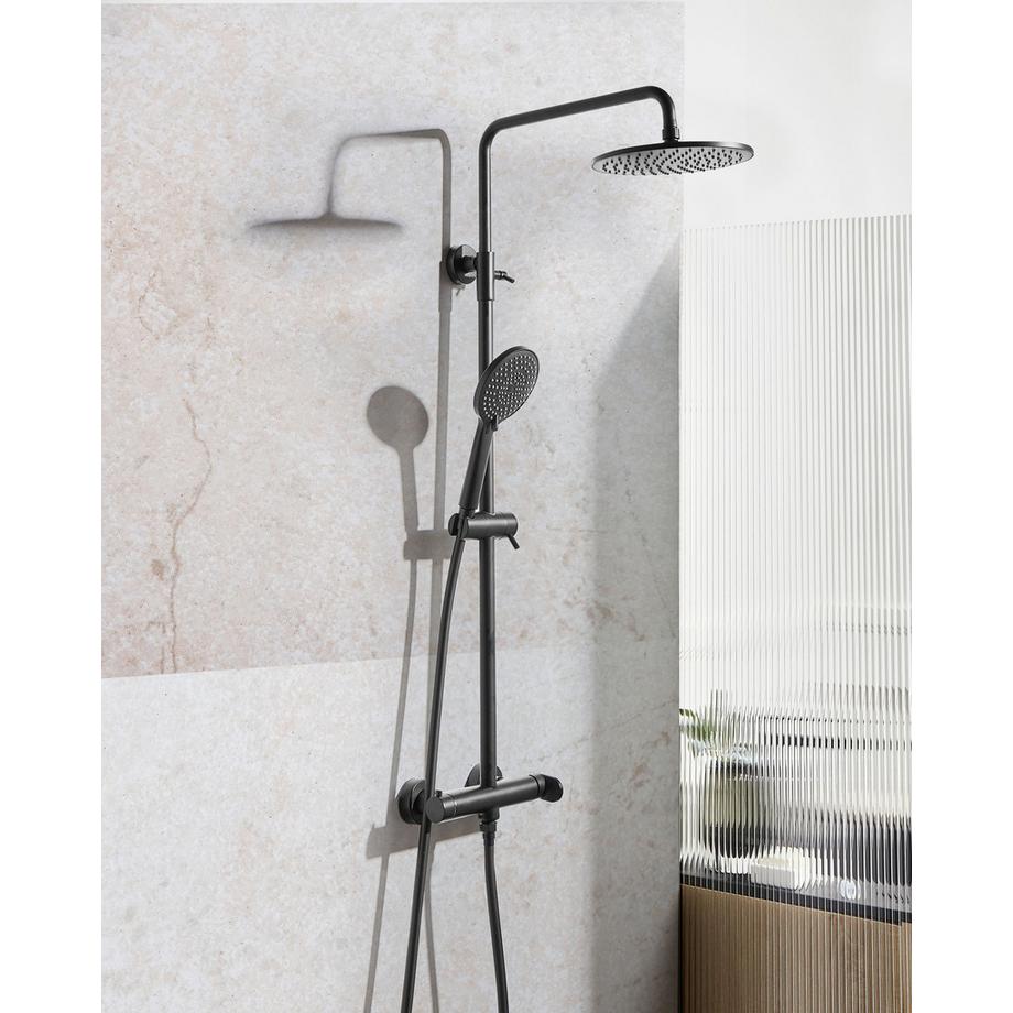 Beliani Ensemble de douche avec mitigeur et douche de pluie en Laiton Moderne CATAMARCA  