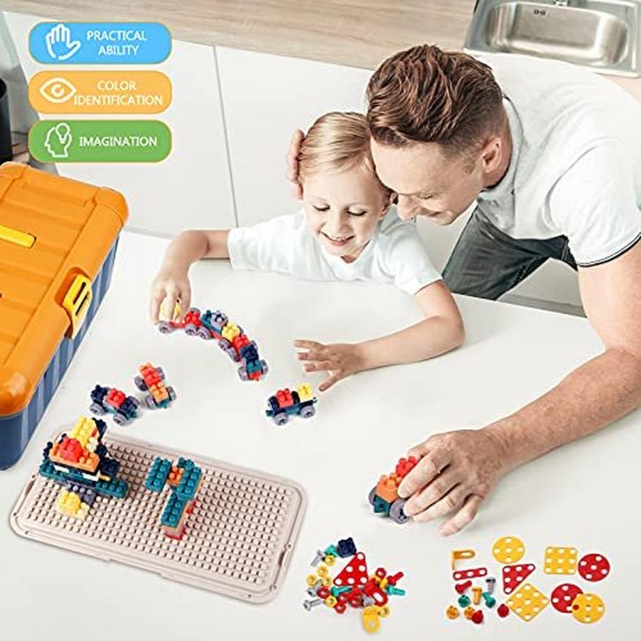 Activity-board  246 Stück Steckspiel Mosaik-Bauklötze Spielzeug-Bauklötze Bauklötze für Kinder 