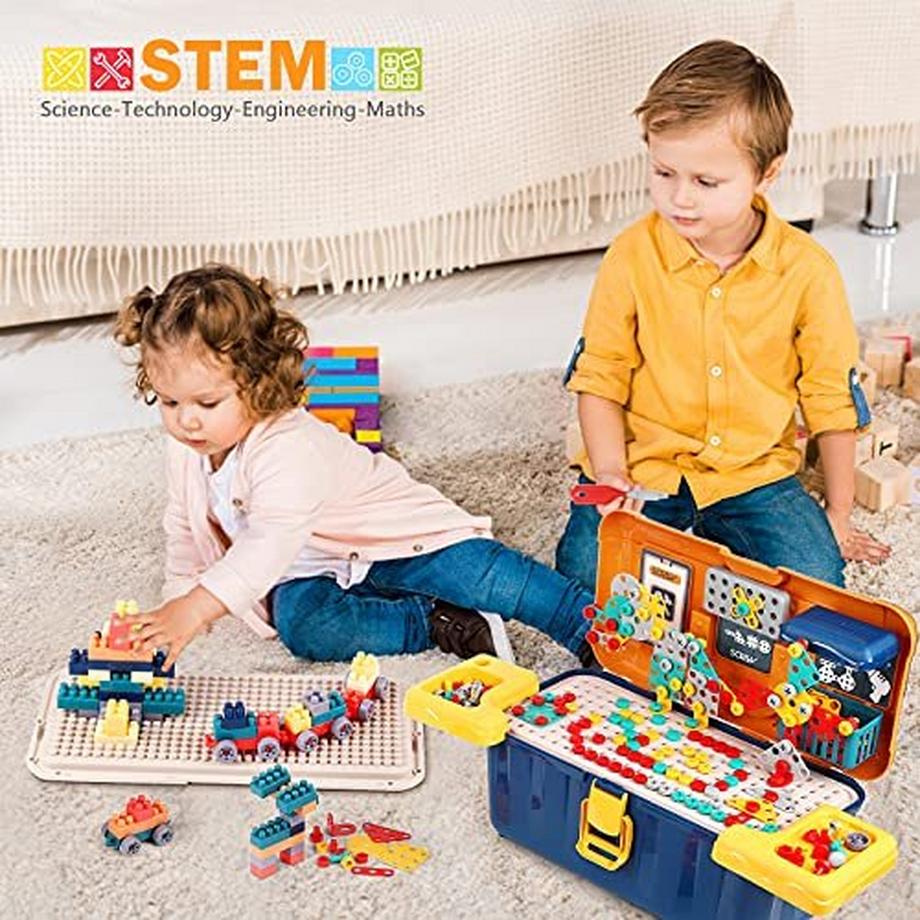 Activity-board  246 Stück Steckspiel Mosaik-Bauklötze Spielzeug-Bauklötze Bauklötze für Kinder 