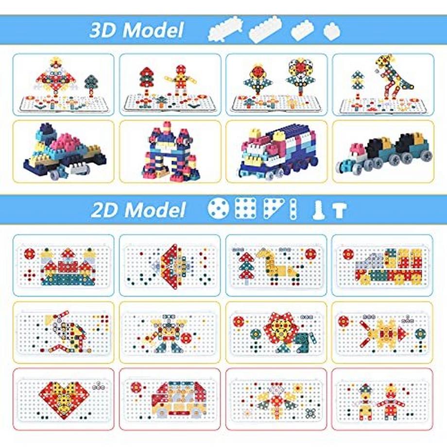 Activity-board  246 Stück Steckspiel Mosaik-Bauklötze Spielzeug-Bauklötze Bauklötze für Kinder 