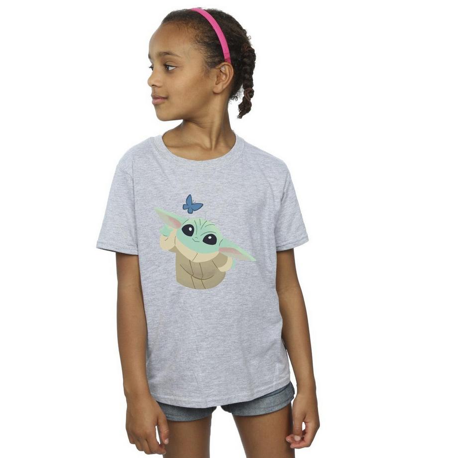 STAR WARS  Tshirt THE MANDALORIAN BUTTERFLY CATCHING 