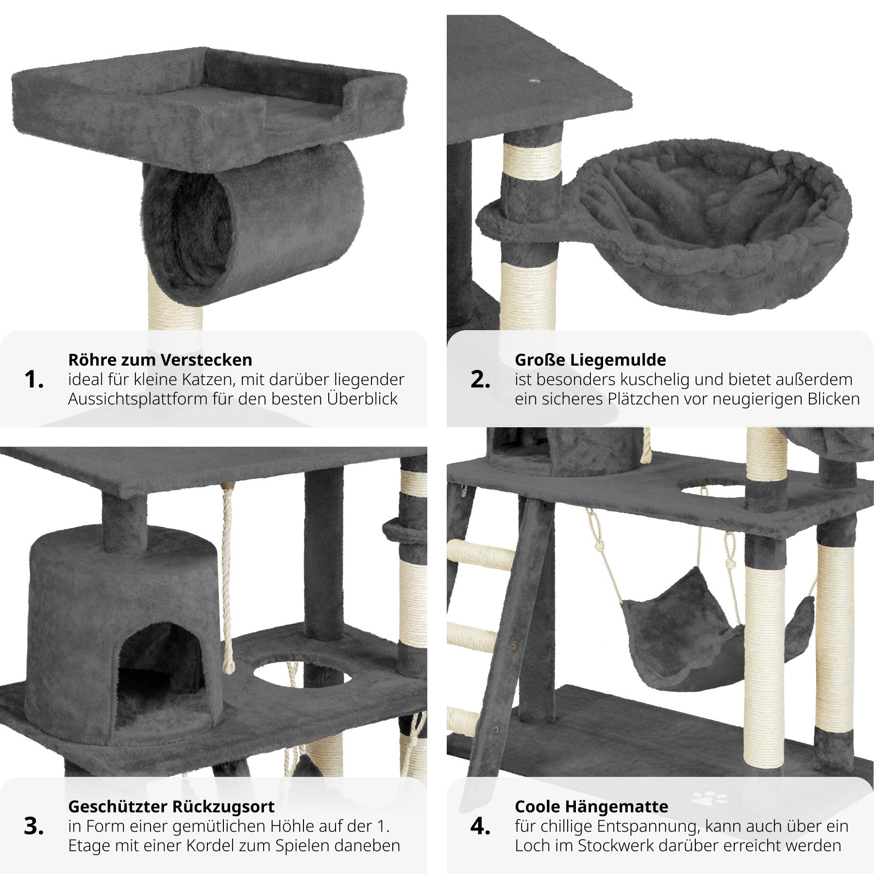 Tectake  Arbre à chat MARCEL 141 cm 