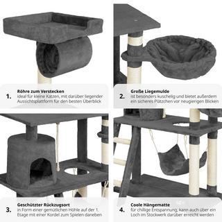 Tectake  Arbre à chat MARCEL 141 cm 
