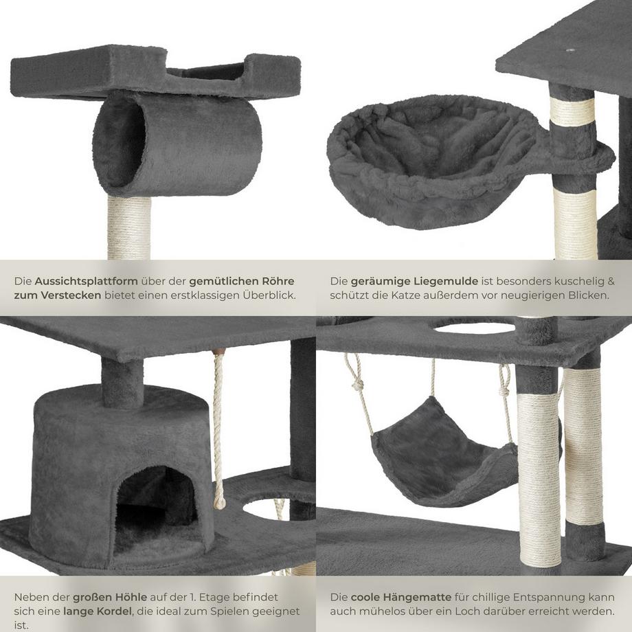 Tectake  Kratzbaum Marcel 141 cm Sisal 