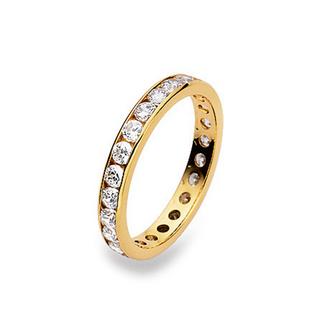 MUAU Schmuck  Memoire Ring Gelbgold 750 Zirkonia 