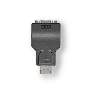Displayport Adapter | DisplayPort Stecker | VGA Buchse 15p | 1080p | Vernickelt | Gerade | Rund | ABS | ABS | Schwarz | Box