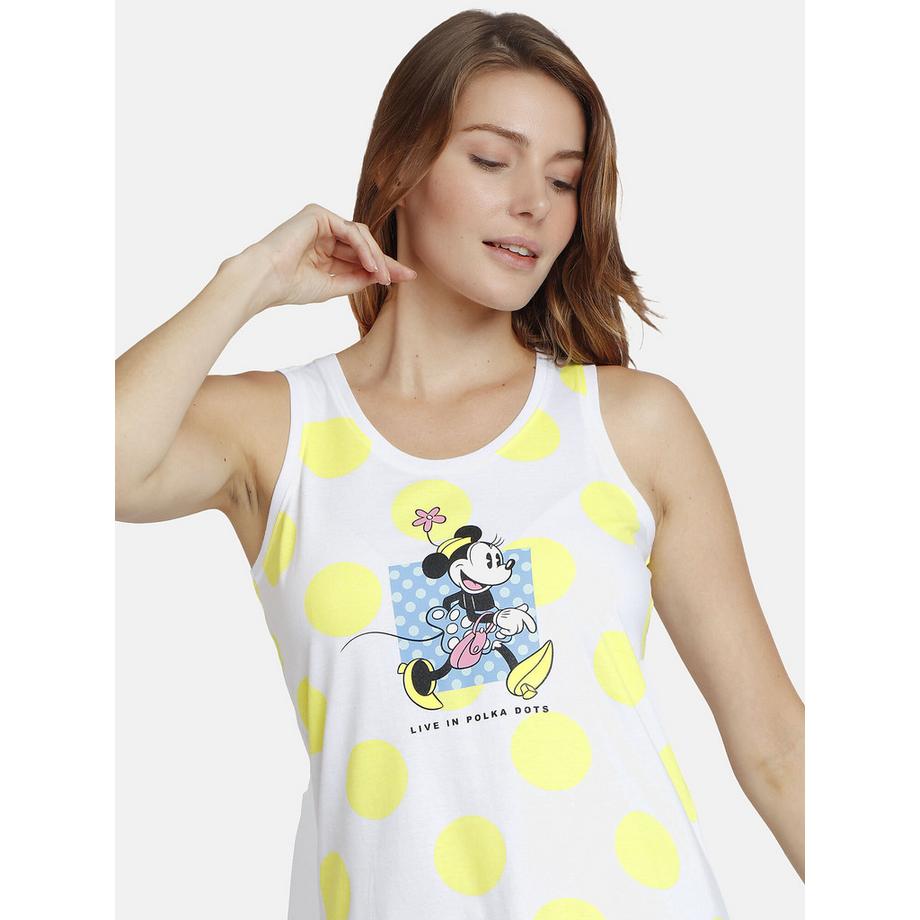 Admas Ärmelloses Polka Dot Nachthemd  