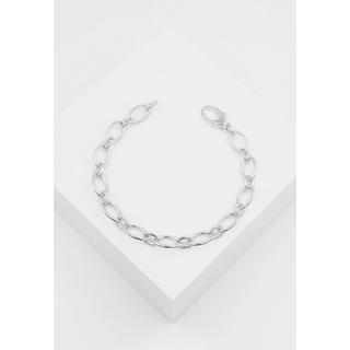 MUAU Schmuck  Bracelet forçat figaro baroque en or blanc 750, 7,4mm, 19cm 