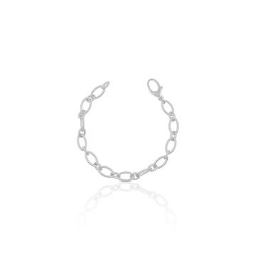 Bracelet Anker Figaro Barock Weissgold 750, 7.4mm, 19cm