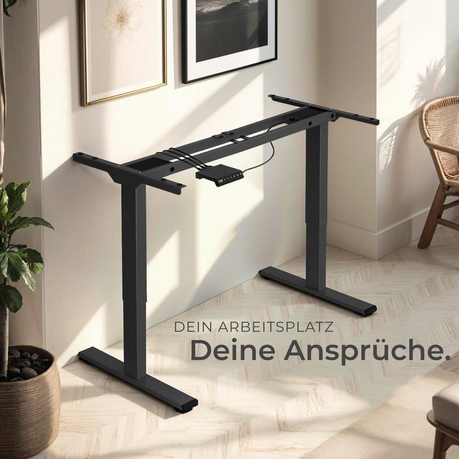 Tectake Bureau assis debout MELVILLE avec réglage électrique de la hauteur  