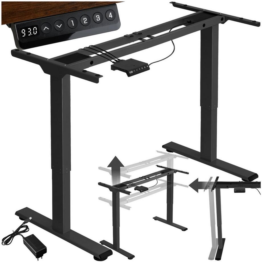 Tectake Tischgestell Melville elektrisch höhenverstellbar 2-stufig, Belastbarkeit 100 kg  