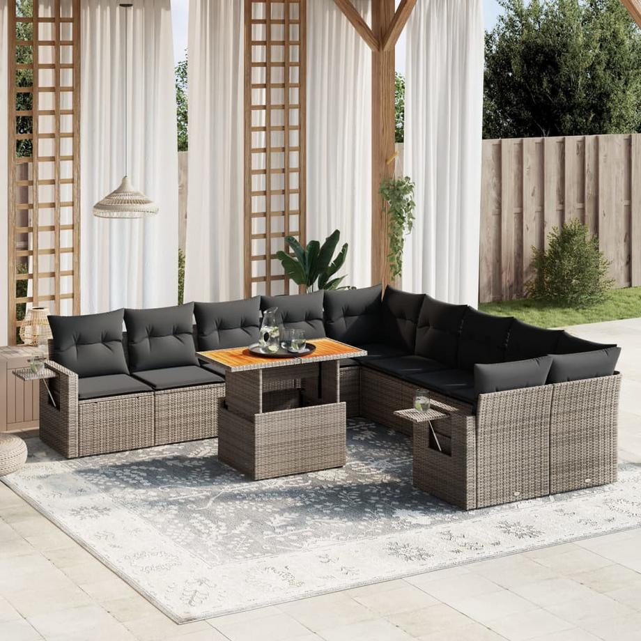 VidaXL Ensemble de canapés de jardin rotin synthétique  