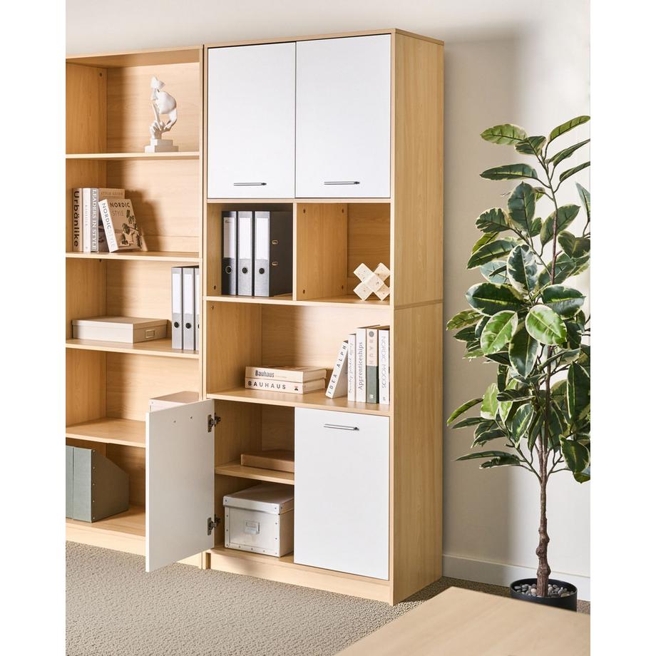 Beliani Libreria a 4 ante en Pannello di fibre (LDF) Minimalista ZEHNA  