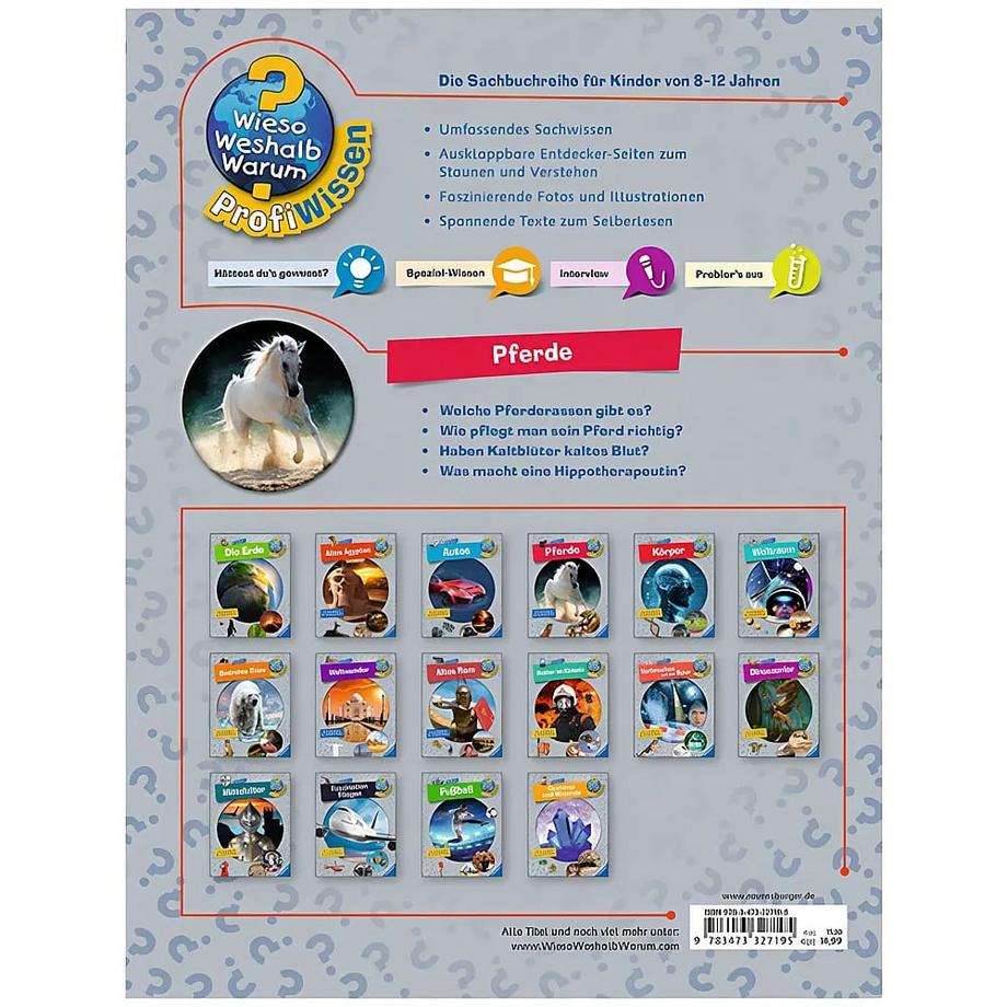 Wieso? Weshalb? Warum? ProfiWissen, Band 4: Pferde Schwendemann, Andrea; Mähler, Maria (Illustrationen); Spiegelhauer, Billa (Illustrationen) Couverture rigide 