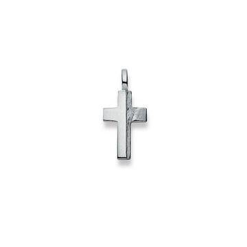 Pendentif croix or blanc 750, 25x12mm