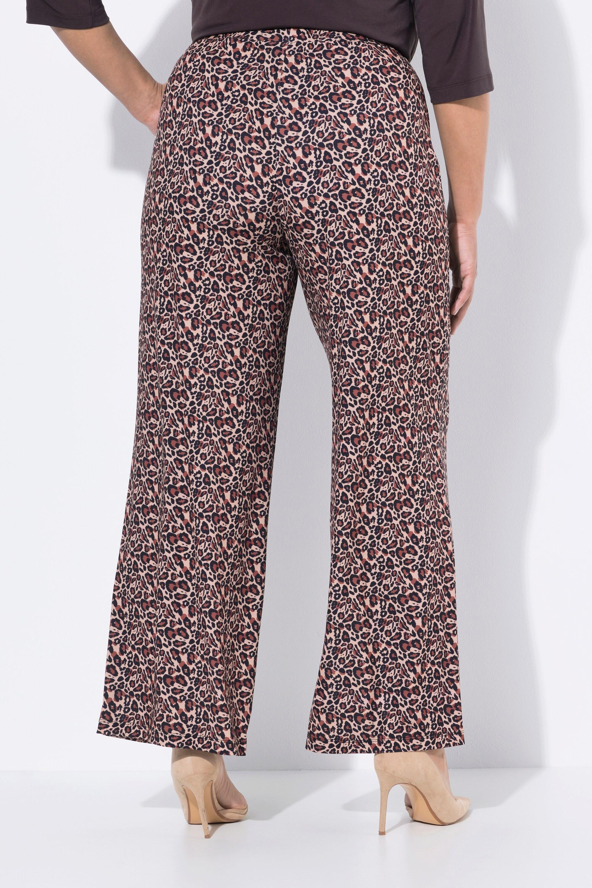 Ulla Popken Pantalon en jersey imprimé jambe large taille élastique  