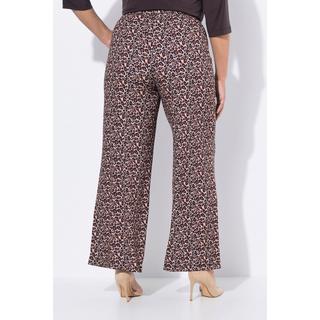 Ulla Popken Pantalon en jersey imprimé jambe large taille élastique  