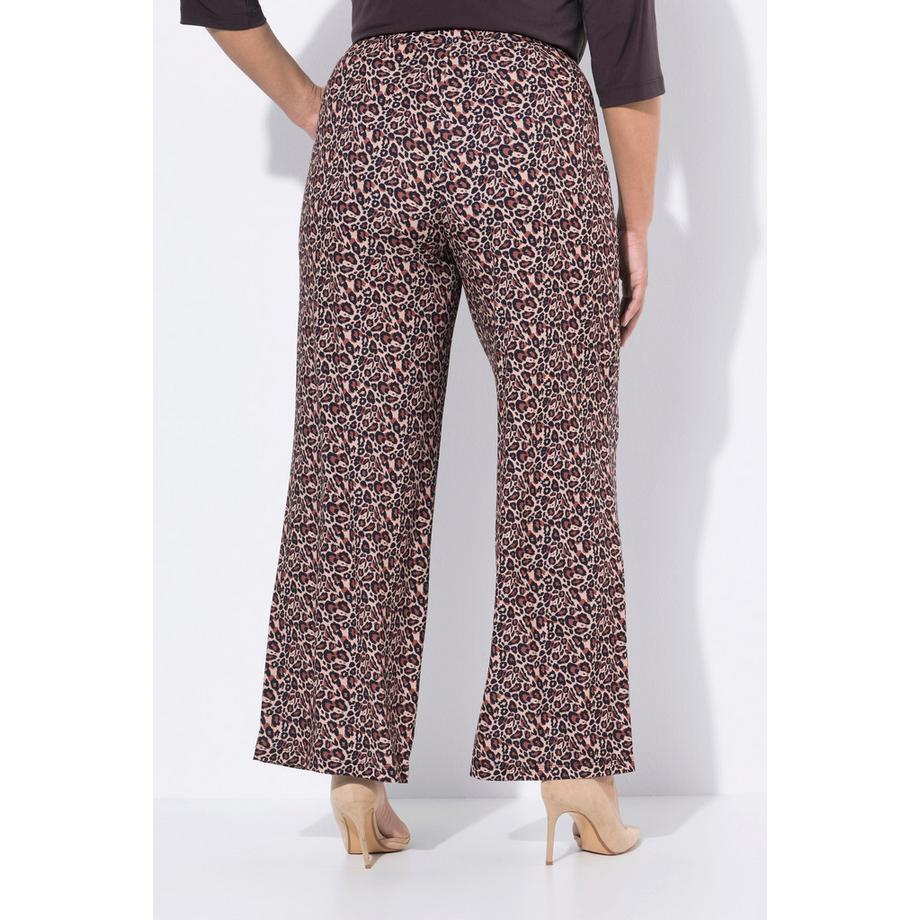 Ulla Popken Jerseyhose bedruckt weites Bein Elastikbund  