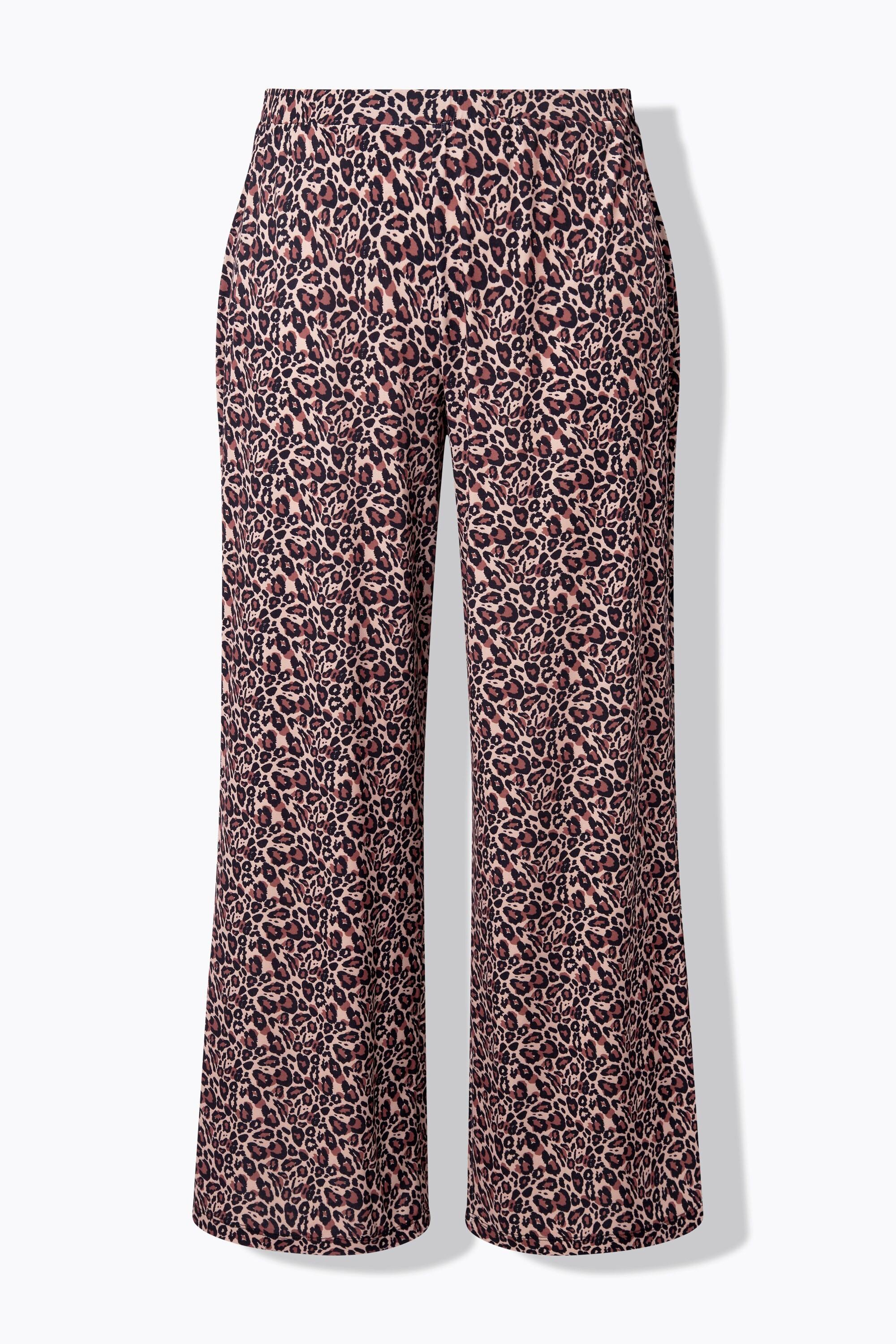 Ulla Popken Pantalon en jersey imprimé jambe large taille élastique  