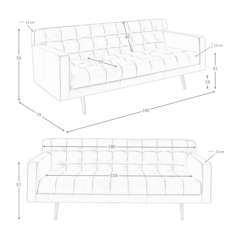ANGEL CERDA Canapé 2 places Chester en cuir marron foncé  