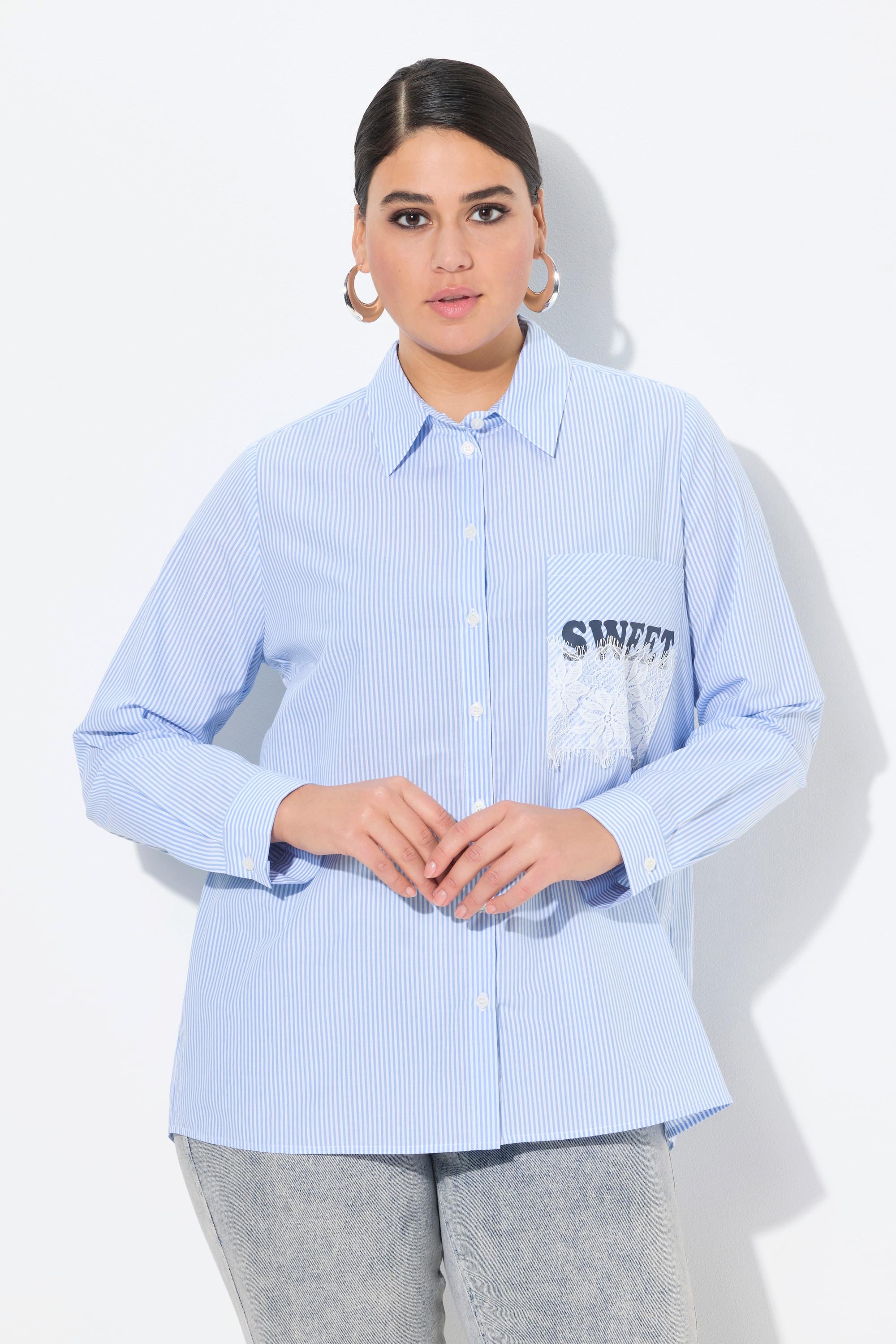 Ulla Popken Camicetta a righe Sweet Linea ad A Maniche lunghe  