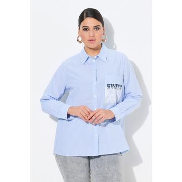 Blusa a righe dal taglio svasato con SWEET, collo da camicia e maniche lunghe