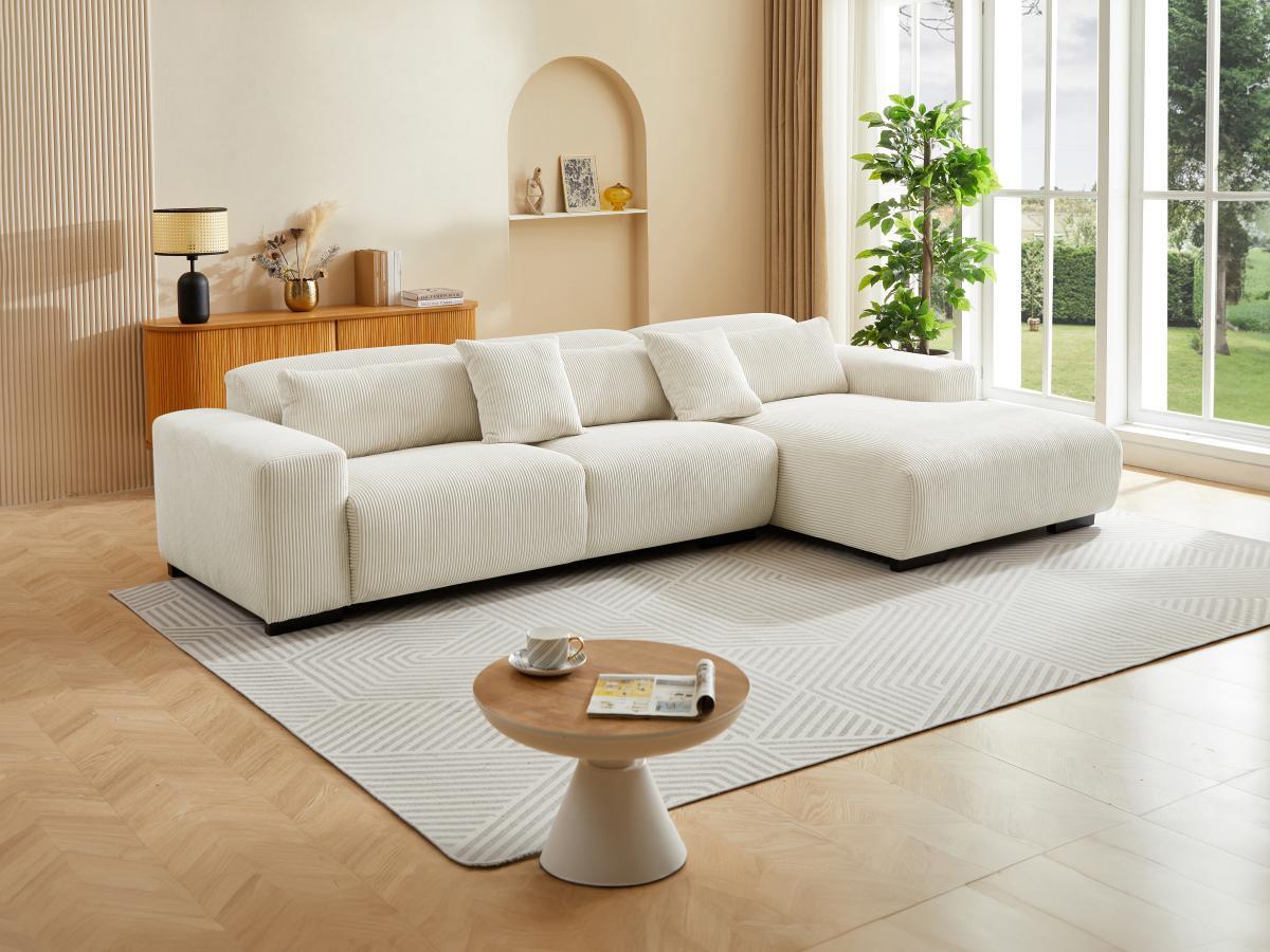 Maison Céphy Ecksofa - Ecke rechts - Cord - Beige - OVENTINO  