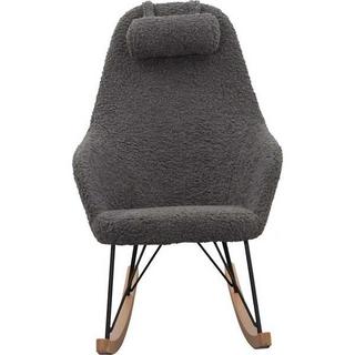 mutoni Chaise berçante II fourrure teddy gris  