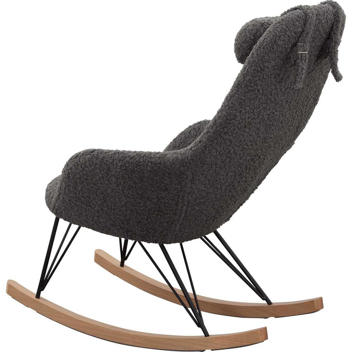 mutoni Fauteuil à bascule II peluche grise  