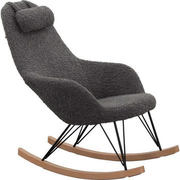 Fauteuil à bascule II peluche grise