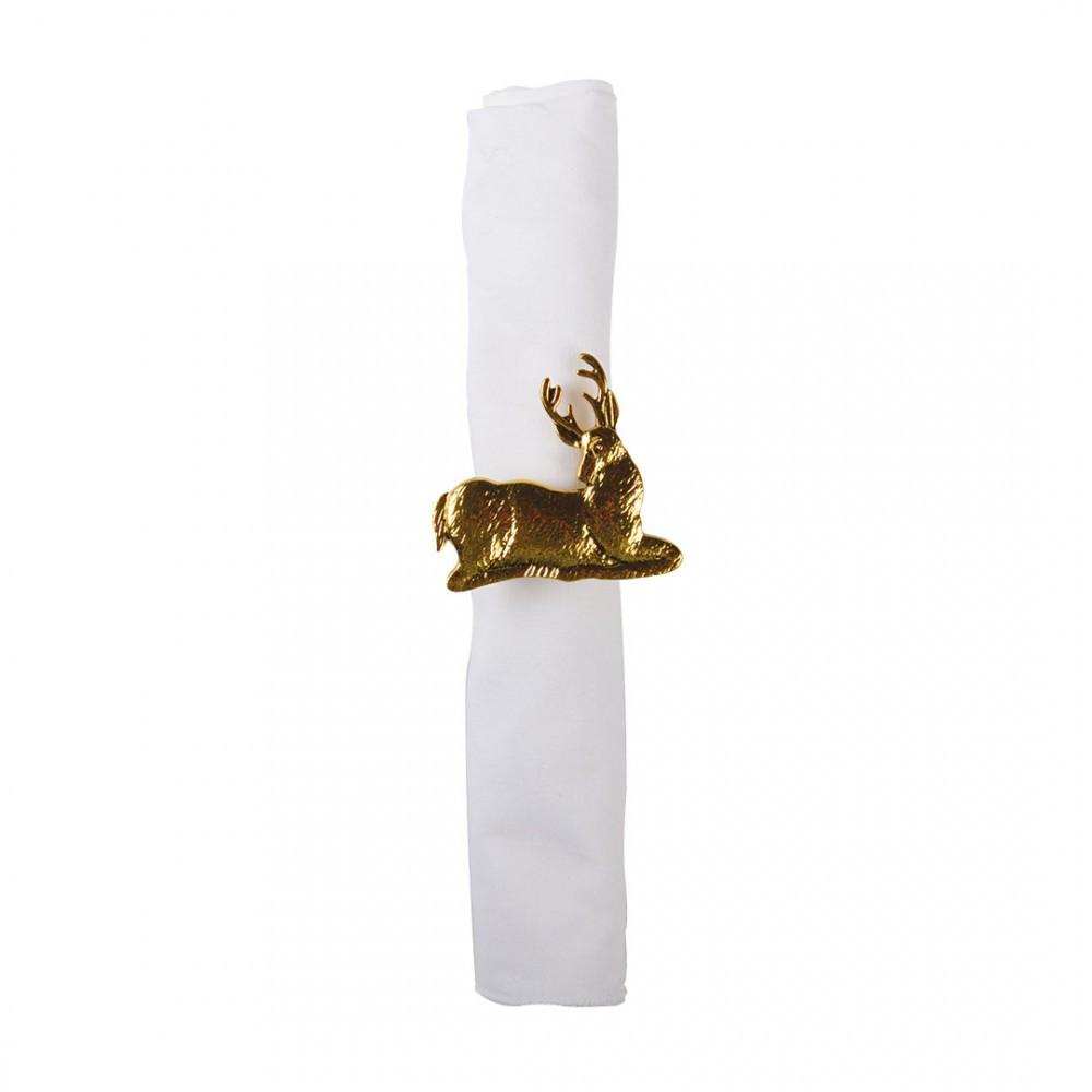 Aulica  LOT DE 4 RONDS DE SERVIETTE CERF 