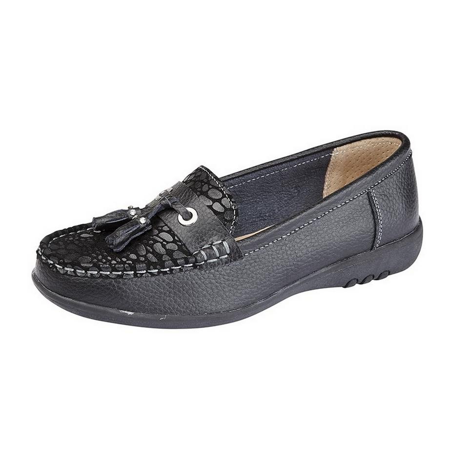 Boulevard de beauté Extra Breit Reptil Print Tassel Schuhe  