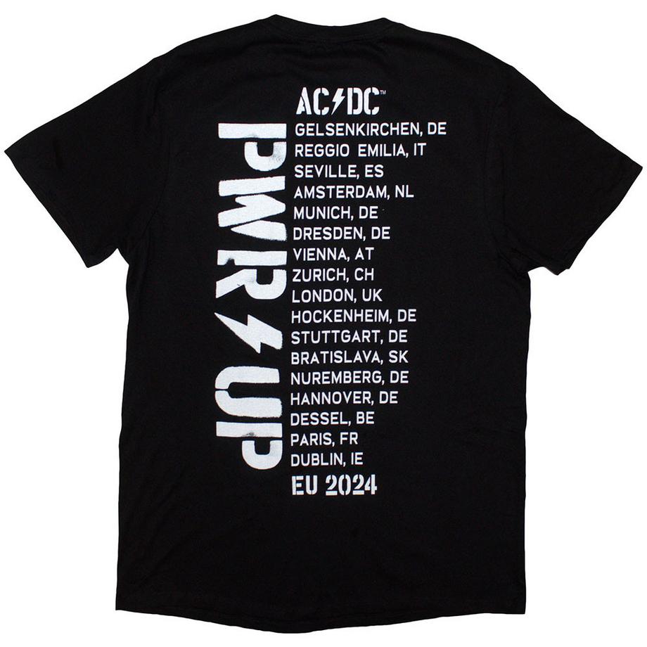 AC/DC ACDC PWRDUP B&W Photo EU Tour '24 T-Shirt  