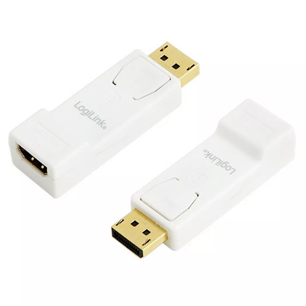 LogiLink CV0057 Kabeladapter DisplayPort HDMI Weiß, Gelb