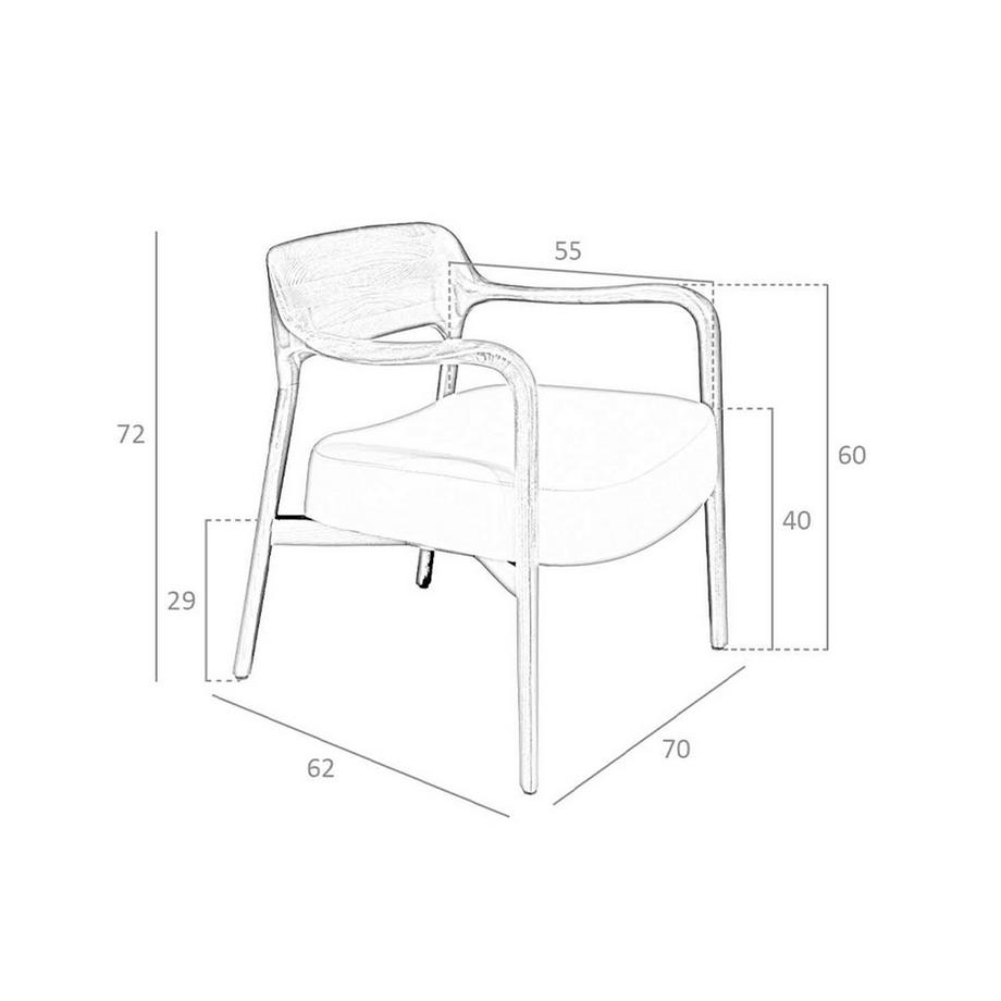 ANGEL CERDA Fauteuil en similicuir noyer et vison  