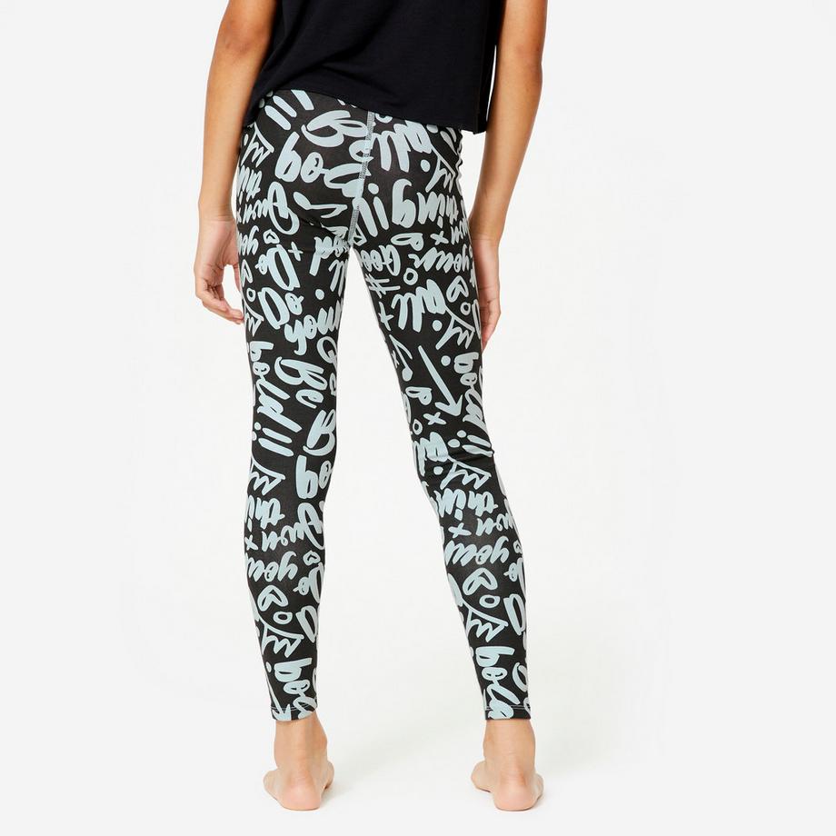 DOMYOS  Leggings Maedchen Modern Dance hoher Bund Baumwolle 