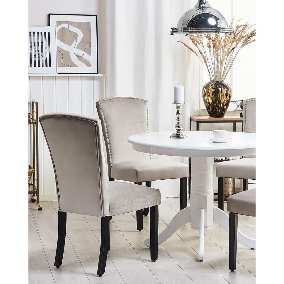 Beliani Lot de 2 chaises de salle à manger en Velours Glamour PISECO  