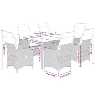 VidaXL Garten essgruppe poly-rattan  