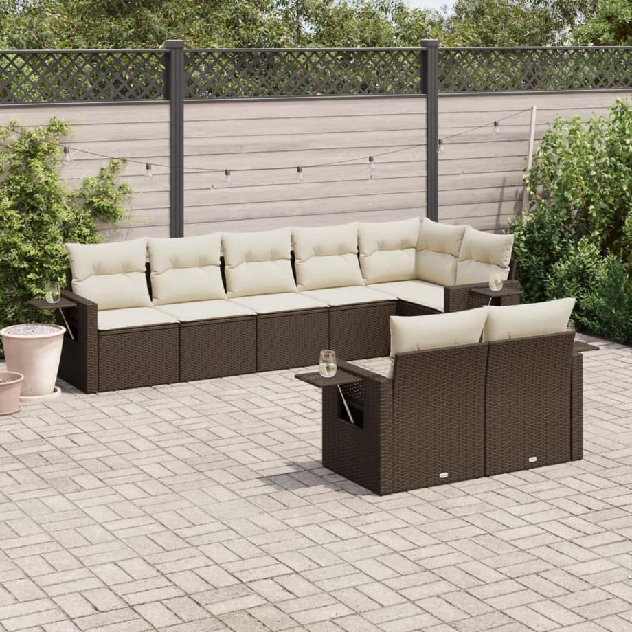 VidaXL Ensemble de canapés de jardin rotin synthétique  
