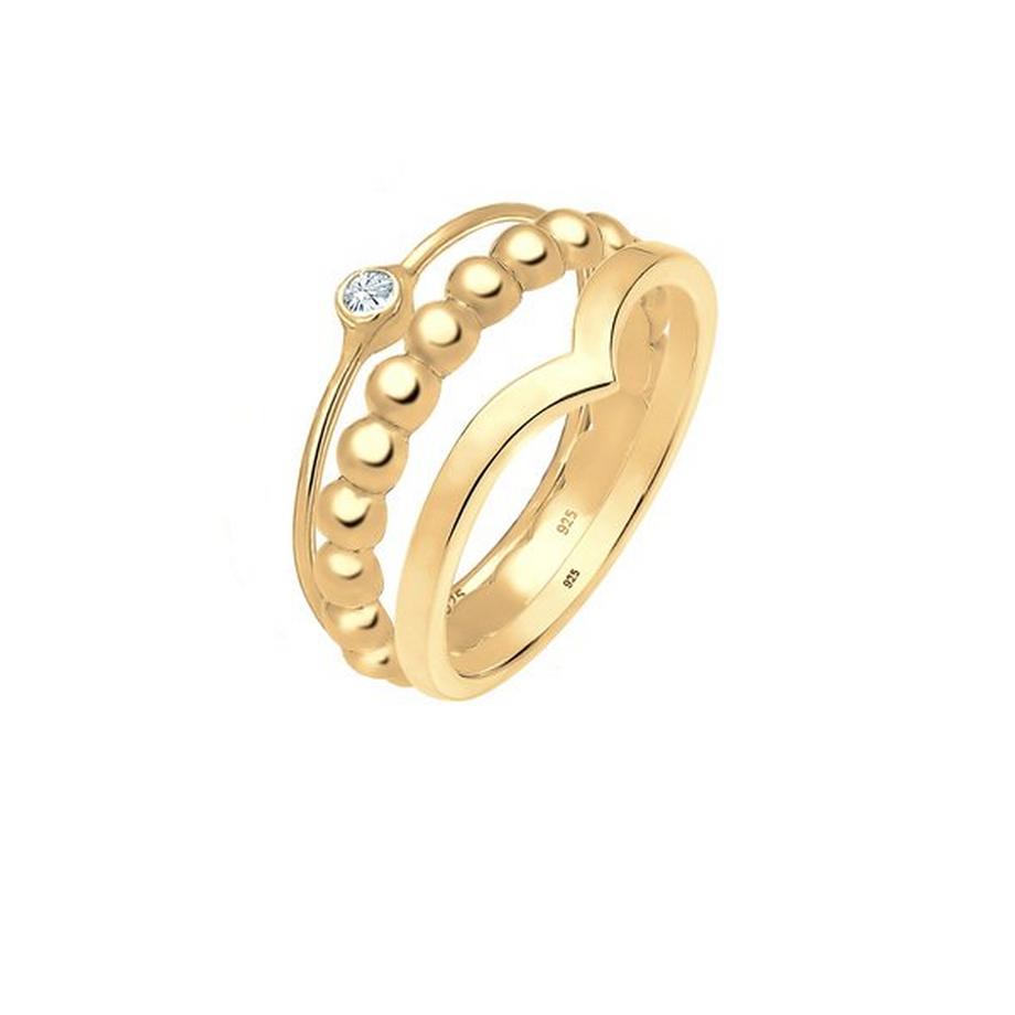 Bague Ensemble De Base Avec Cristal