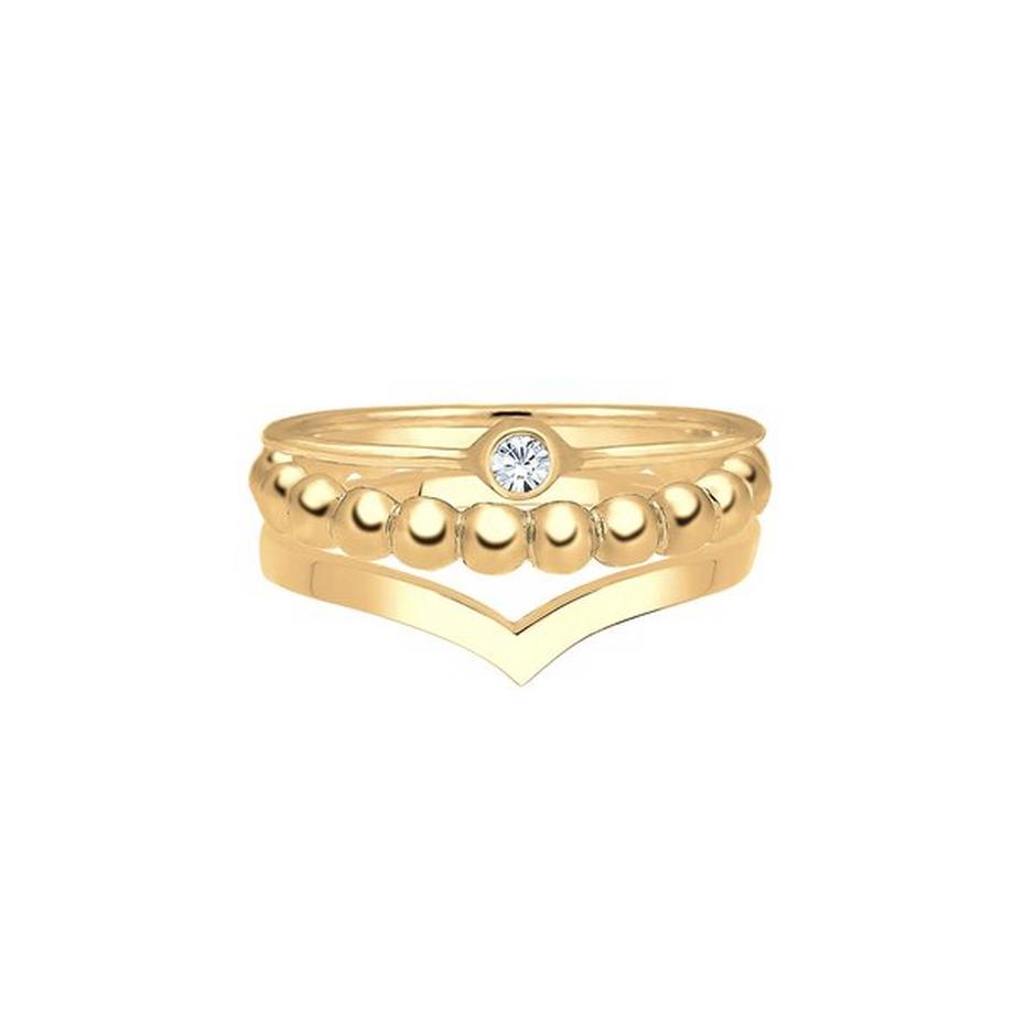 Elli  Bague Ensemble De Base Avec Cristal 
