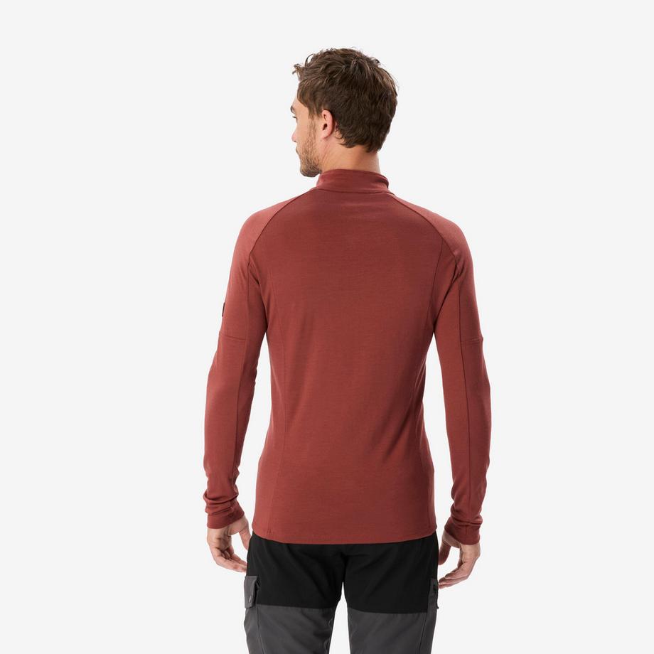 FORCLAZ  -Langarmshirt mit Reissverschlusskragen Merinowolle, Merino Resist 